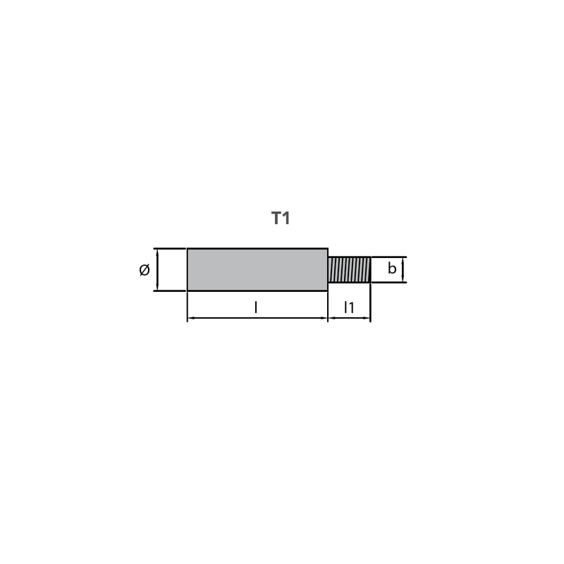 Magnesiumanod Volvo Penta pencil anode Ø26 L.44, 3/8" UNC VP823661 , endast magnesium - AnodeFactory